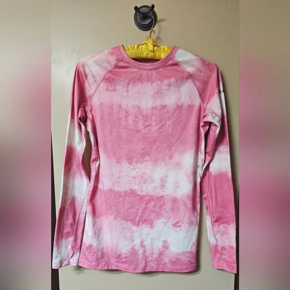 Nike Pro Combat Pink and White Fitted Athletic Shirt - Picture 1 of 3